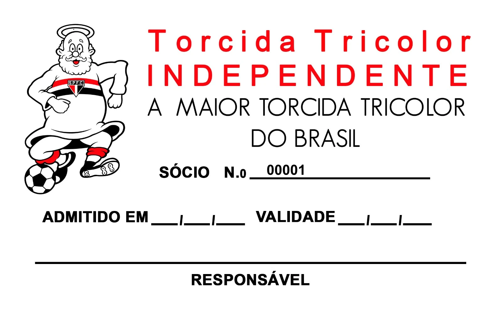 Carteirinha Torcida Independente — Frente